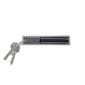 Rothco Thin Blue Line Flag Patch Keychain 1258 - Picture 1 of 1