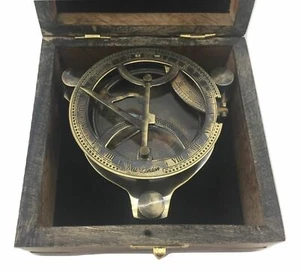 Messing Kompass brüniert mit Holzetui Howes Dollands 1941 Reproduktion - Bild 1 von 5