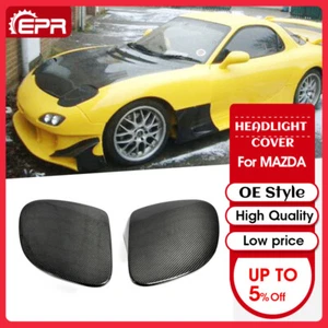 ABC 2Pcs Exterior OEM Headlight Trim Covers For Mazda RX7 FD3S Carbon Fiber Part - Imagen 1 de 10