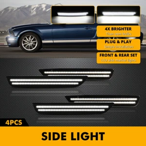 For 2010-2014 Ford Mustang LED Front Rear Bumper Side Marker Light Lamp Smoke - Picture 1 of 12