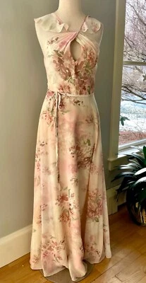 Marchesa Notte платье акварель цветочный шифоновое без рукавов оборки и замочная скважина - Изображение 1 из 4