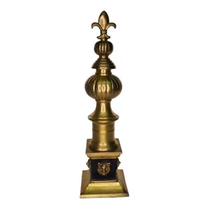 Metal Decorative Accent Finial Lacquered Black & Gold - Made in India 15" - Picture 1 of 17