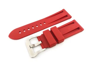 24mm Red Rubber Silicone Diving Strap Band fit PANERAI OFFICINE Watches - Picture 1 of 10