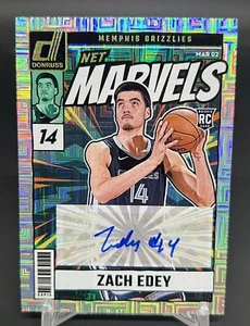 2024-25 Panini Donruss Zach Edey RC Rookie Net Marvels Auto Choice - Picture 1 of 2