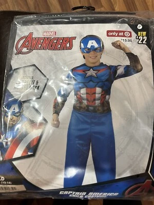 Disfraz Jazwares Marvel Vengadores Capitán América Niño - Talla Grande 12-14 - Nuevo Foto 1 de 2