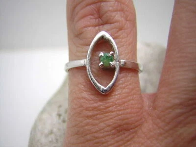 SMARAGD SOLITÄR DESIGN RING IN 925 STERLING SILBER TRAUMHAFT VERS.GRÖßEN N48 - Bild 1 von 2