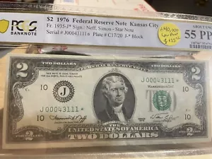 1976 $2 Dollar Bill ((Star Note)) ((Kansas City)) - Picture 1 of 2