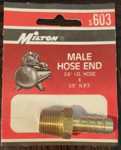 Milton s603 3/8" I.D x 3/8" NPT Male Hose End - Picture 1 of 2