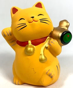 Maneki Neko Glückskatze winkende Katze Japaner mit Glücksschatzhammer - Bild 1 von 8