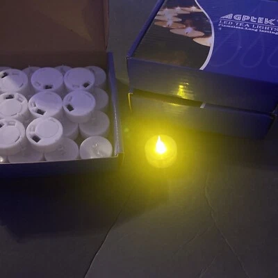 Paquete de 75 velas de luz de té LED sin llama alimentadas por batería dura 100 horas Foto 1 de 4
