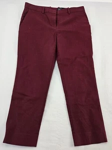 GAP Women's Slim Crop Pants Mid Rise Stretch Dark Red Burgundy Cotton Size 8 R - Picture 1 of 8