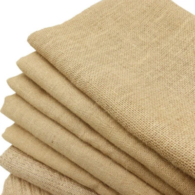 158X100CM Burlap Linen Fabric DIY Crafts Jute Sack Cloth Tablecloth Decor Sewing - Image 1 of 4