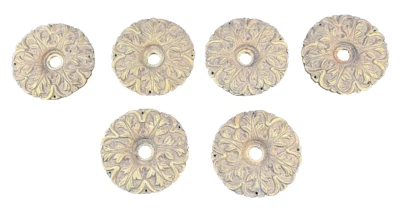 lot of 6 vintage 1960s brass chandelier parts Made In Spain - Image 1 of 4