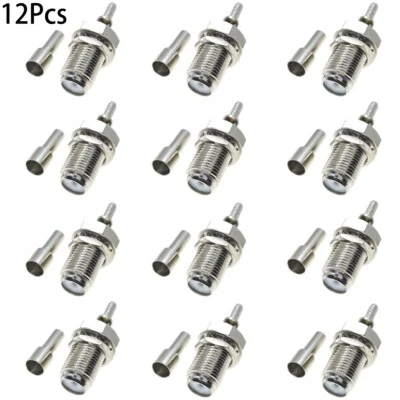 12X F female Crimp RF Connector For RG179 RG178 RG316 RG174 coaxial Cable 75ohm - Image 1 of 4