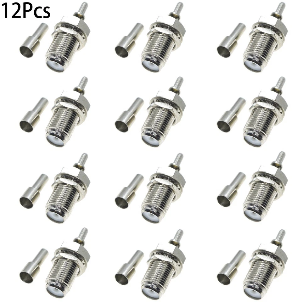 12X F female Crimp RF Connector For RG179 RG178 RG316 RG174 coaxial Cable 75ohm - Image 1 of 4