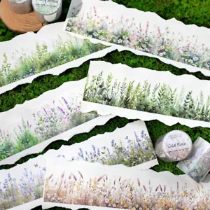 Flowers Plants Shrub PET Adhesive Tape Junk Journal Planner Scrapbooking Sticker - Picture 1 of 13