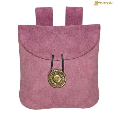 Bolsa de cinturón medieval bolsa de cintura de gamuza vikinga renacentista cosplay accesorio Larp Foto 1 de 4