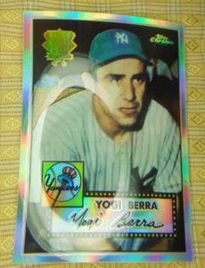 Topps 2002 cromo #52R-14 Yogi Berra 1952 reimpresiones refractores - Imagen 1 de 8