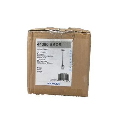 KICHLER Valserrano 1-Light Black Traditional Kitchen Mini Pendant Hanging Light - Image 1 of 2