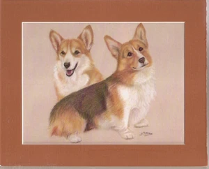 Matted Print: Corgi by MC Fletcher LAST ONE!* - Picture 1 of 1