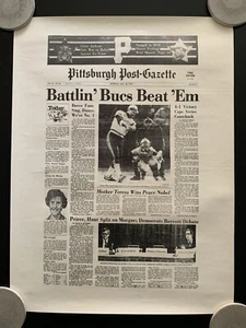 Pittsburgh Post-Gazette Pittsburgh Pirates Battlin' Bucs Reproduction MLB Poster - Picture 1 of 1