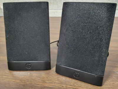 HP H-204B USB Powered Thin Flat Desk Wall Speakers 636369-001/636917-001- BLACK - Image 1 of 4