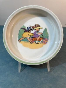 Vintage Kinder tiefe Schüssel RCW Bavaria 7,5" x 1,5" tief Kinder spielen mit Schiebewagen - Bild 1 von 13