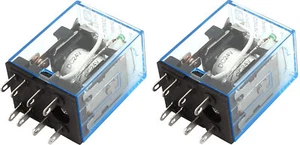 2x VaneAims HH52P DC 28V 5A Coil 8 Pin DPDT Green LED Indicator Power Relay - Picture 1 of 2