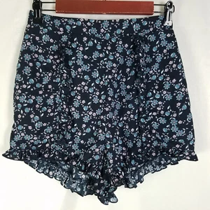 Xhilaration Shorts Womens Small Black High Rise Floral Ruffled Culotte - Picture 1 of 11