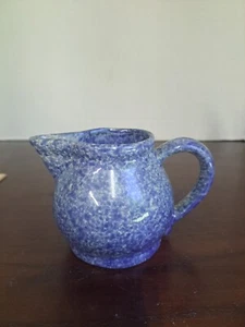 Vintage Blue Splatterware Stoneware Creamer - Picture 1 of 9