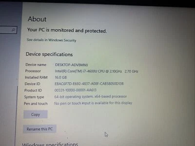 Dell Latitude E7440 14" (237GB SSD, Intel Core i7-4600U, 2.1 GHz, 16GB RAM)... - Image 1 of 4