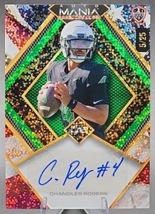 Chandler Rogers/25 2024 Wild Card Auto Mania 1st Auto Sparkle Texas Mean Green - Imagen 1 de 2