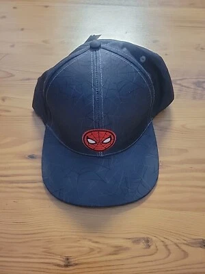 Gorra de béisbol ajustable Spider-Man Marvel gris y negra con palmeadas bordadas  Foto 1 de 4