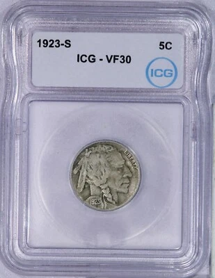1923-S Buffalo Nickel 5c ICG VF30 - Image 1 of 4