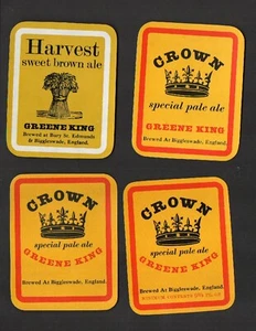 Bieretiketten UK - Greene King - Biggleswade - 4 verschiedene #360 - Bild 1 von 1