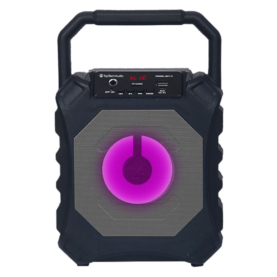 TOPTECH AUDIO Fully Powered 500 Watts Bluetooth Portable Multimedia Speaker - Blade10 Silver