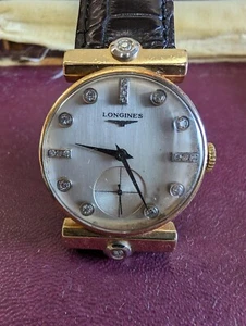 Vintage Longines Herren 14k Gold Automatik Kleid Uhr mit Diamanten in OVP - Bild 1 von 8