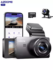 Dual Dash Cam Front & Rear, WiFi Car Camera with Night Vision, 64GB Card - Picture 1 of 8