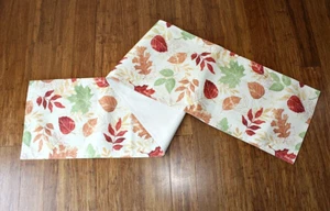 SAM HEDAYA Table Runner Brown / Orange / Green / Terracotta Leaves 71" x 13" #03 - Picture 1 of 10