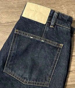 Zara Dark Wash Tapered Leg Button Fly Blue Jeans Size 29 (30x32) - Picture 1 of 11