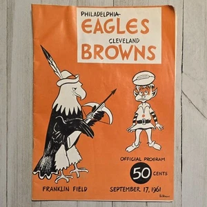 Vintage Philadelphia Eagles Cleveland Browns NFL Program Sept 17 1961 - Picture 1 of 19