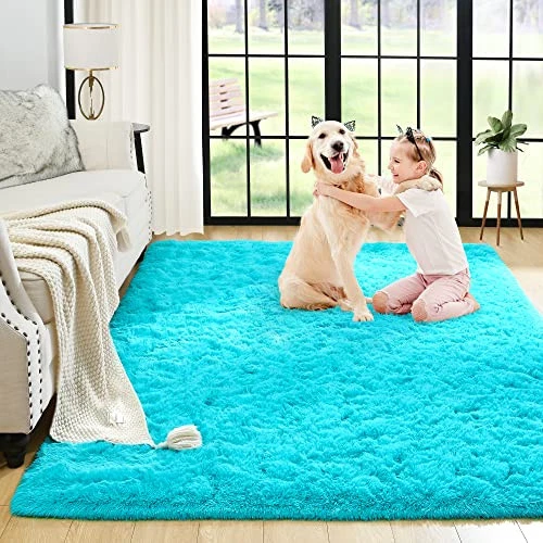  Fluffy Bedroom Rug Plush Fuzzy Rugs for Kids Room Living Room, Soft Shaggy  - Image 1 of 4