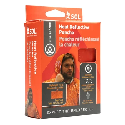 Poncho reflectante de calor SOL: 56 pulgadas x 1-0,056 yardas. (Naranja) Foto 1 de 4