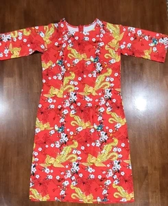 Kimono Dress Cherry Blossom Pheasant Girl's Youth Size Large - Picture 1 of 6