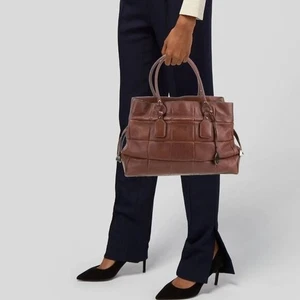 Tod's D-Bag Cognac Leather Shoulder Top Handle Bag - Picture 1 of 14