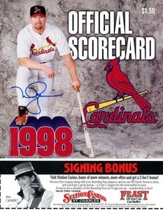Mark McGwire JSA Coa Signed 1998 Cardinals Scorecard Autograph - Picture 1 of 1
