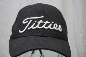 Titties baseball Cap, Hat strapback Black Embroidered Clasp Dad Joke - Picture 1 of 11