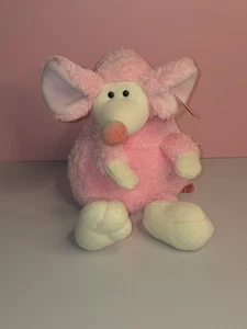 Peluche Ty Pinkys Ratzo 2004 Rat 12" rosa bianco topo imbottito con etichetta - Foto 1 di 11
