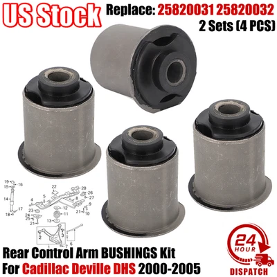 Kit de bujes de brazo de control trasero 25820031 4 piezas EE. UU. para Cadillac Deville DHS 2000-05 Foto 1 de 4