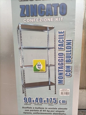 Scaffale Acciaio Zincato 4 Ripiani - Immagine 1 di 4